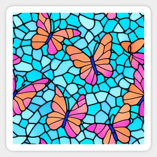 Orange Pastel Butterflies - Abstract Seamless Design Pattern Sticker